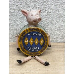 Vtg WMG Shelf Sitter Pig Maes Mustard Powder Reisin Figurine